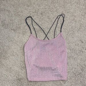 Glitter pink crop top
